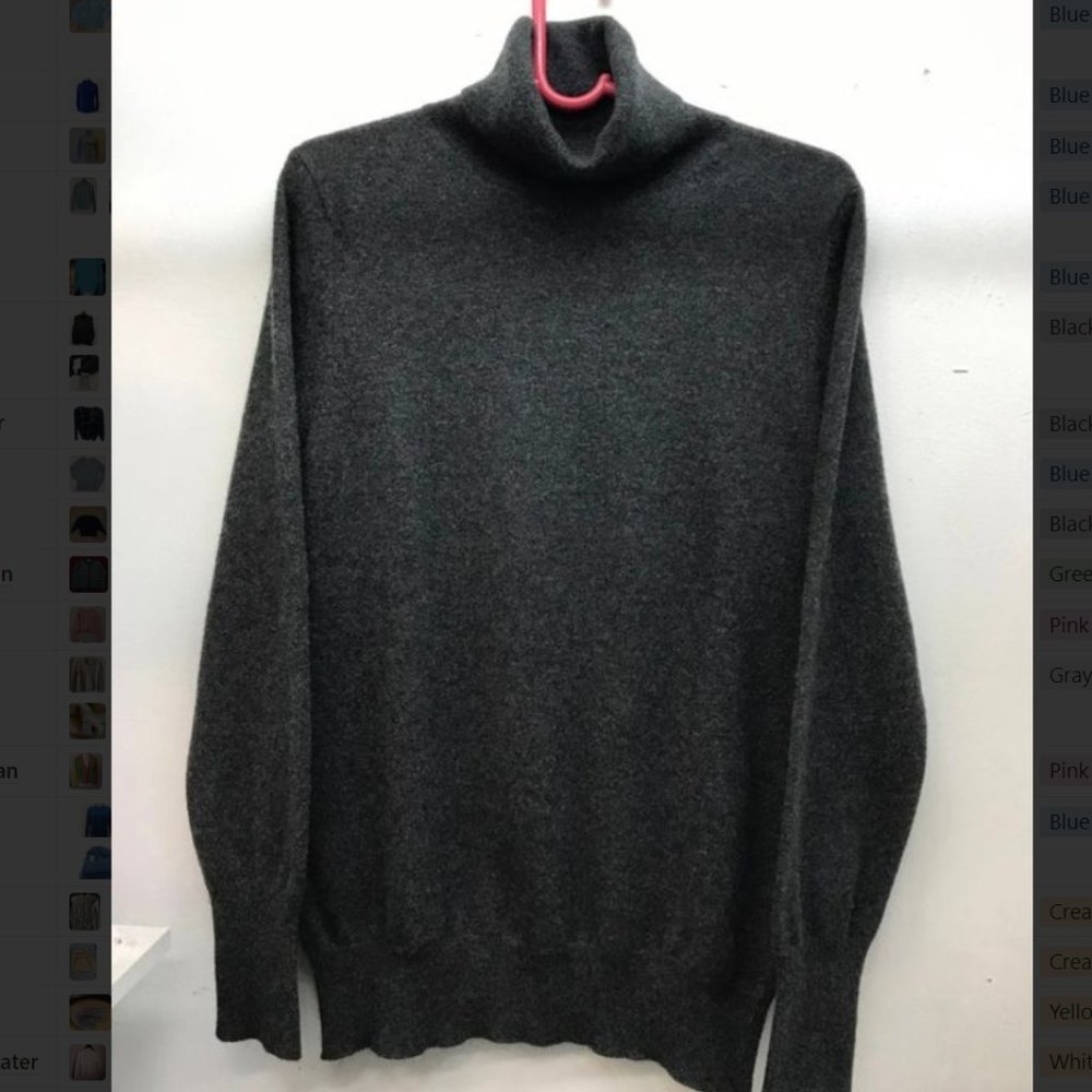 Eric Bompard Mens 100% Cashmere Grey Turtleneck size S